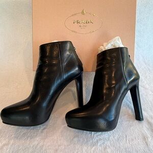 Prada Platform Leather Booties
